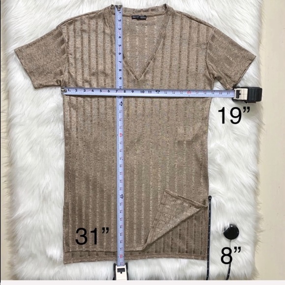 2/$20🌸 Zara Metallic Ribbed Split Side Knit Tunic - Picture 8 of 8